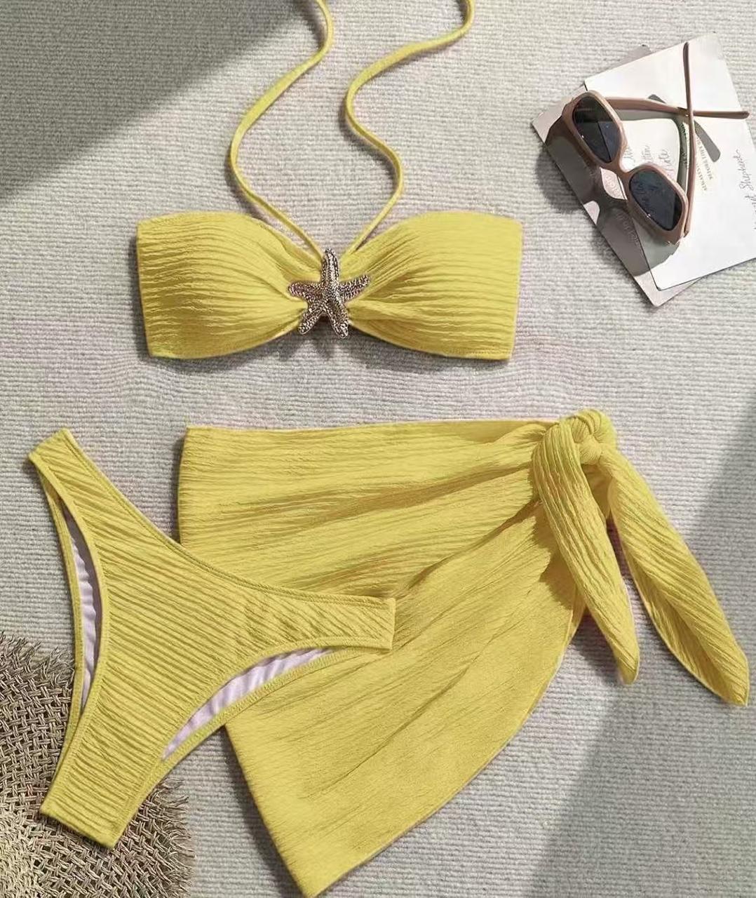 Starfish 3-Piece Yellow Bikini Set